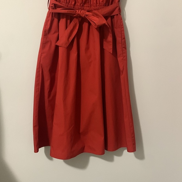 Uniqlo Orange Sleeveless Midi Shirt Dress - Picture 4 of 10